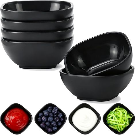 Ensemble de 6 bols à trempette incassables, gobelets à sauce en plastique de 130 ml, petit ensemble de bols à dessert, gobelets à trempette, mini bols de préparation pour accompagnements, ketchup, col (1/5)