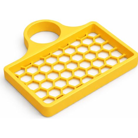 Soporte para esponja de grifo, organizador de fregadero ventilado amarillo