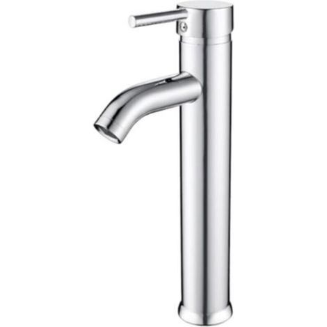 Robinet Salle Bain Haut, Monocommande Mitigeur Lavabo Robinet Vasque à Poser, Chaude et Froide Réglable de Mitigeur Vasque Salle de Bain, Robinet pour Vasque en Laiton, Chromé (1/4)