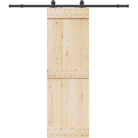 Schiebetürbeschlag-Set 200 cm Stahl Schwarz