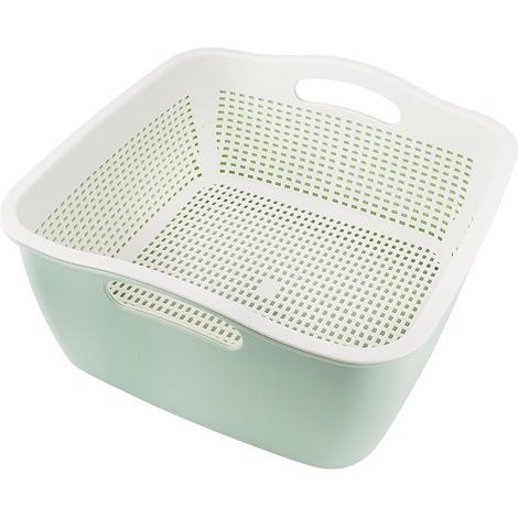 Panier d'égouttage double couche en plastique pour fruits et légumes, panier de lavage, panier de rangement alimentaire multicouche (1/5)