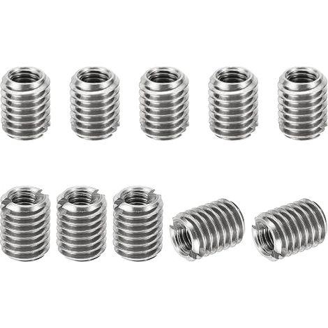 Filetage Adaptateurs Manchon Réduction Écrou Insert Fileté, 10 pcs M81.25 Mâle à M50.8 Femelle Réparation Insérer Écrou Vis Réducteur Conversion Inox Acier Fixation 10mm (1/5)