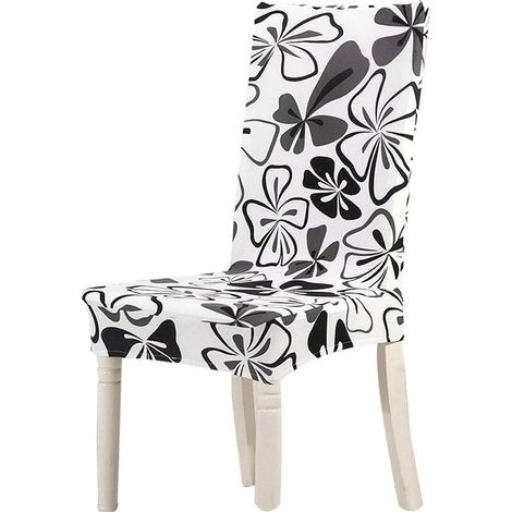 Housses De Chaise De Salle à Manger, Housse De Chaise élastique Imprimée en Polyester Housses De Protection Amovibles pour Hôtel De Mariage à la Maison (1/5)