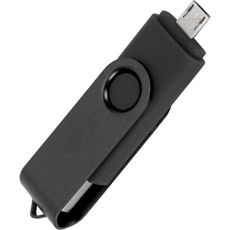 Clé USB OTG Micro USB 2.0 portable, accessoires CW10040, noire, 64 Go
