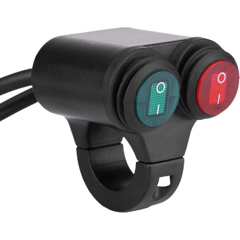 Interruptor de control universal de 2 mm para manillar de motocicleta, faros, luces antiniebla, frenos y bocinas interruptor giratorio de doble control. (1/5)