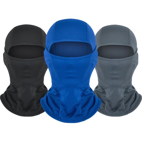 Masque de ski d'hiver pour enfants, cagoule coupe-vent intégrale, cache-cou en polaire avec doublure de casque, écharpe de cyclisme pour activités de plein air qd (1/4)