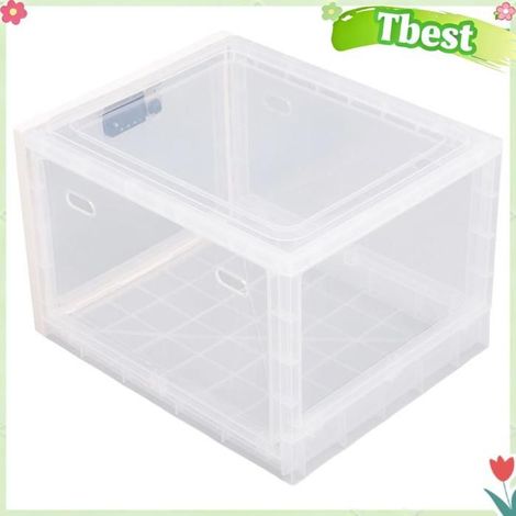 Tbest Boîte de rangement verrouillable avec serrure à combinaison 3 chiffres, transparente et grande capacité (1/5)