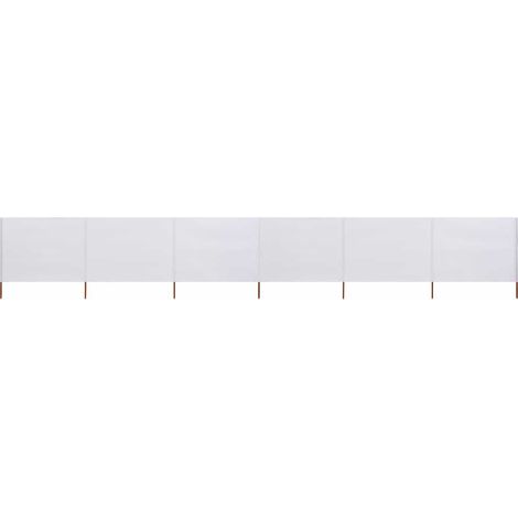 Paravent 6 panneaux Tissu 800 x 80 cm Blanc