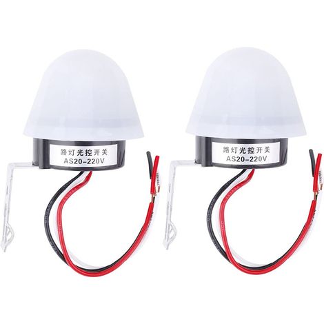 Photo Capteur de Lumière Commutateur, 2 Pcs Auto On Off Street Light Commutateur Mini Commutateur de Capteur Crépusculaire(220V) (1/5)