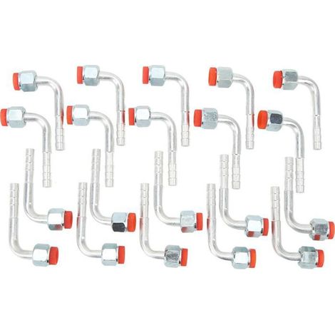 Raccord coude 90° - PZCC - Lot 20 - Joint torique femelle - 3/8 pouce - Pour climatisation voiture et camion (1/5)
