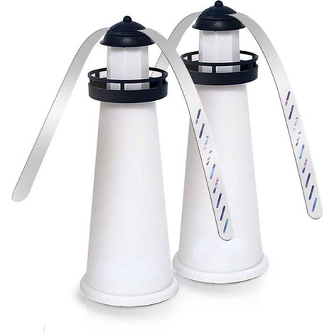 Ventilatori portatili anti-mosche per tavoli, trappola per mosche, tiene lontane le mosche dal cibo, repellente per mosche da esterno, telescopico, rotazione a 360 gradi, 2 pezzi, bianco, 25,3 cm (1/4)