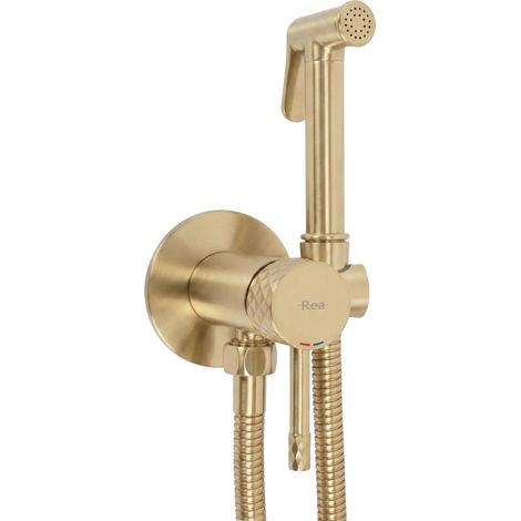 Bidet Faucet Rea Loop Lungo Diamond Brush Gold (1/5)