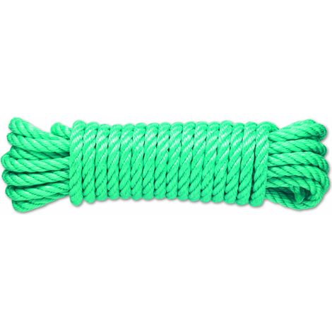 Chapuis PC8 Corda intrecciata in polipropilene - 1,5 T - Diametro 10 mm - Lunghezza 15 m - Verde
