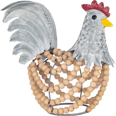 Signes Grimalt Figura De Gallina Figuras Gallo Animales Plateado 16x28x26cm 32593 (1/4)