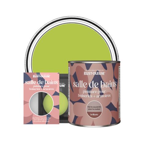 Peinture pour Boiseries & Armoires de Salle de Bains, Finition Brillante - Citron Vert (1/3)