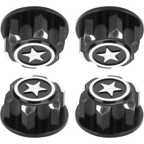 cache-moyeux de roue en alliage d'aluminium, accessoire compatible avec la voiture RC Traxxas X Maxx 1/10 (noir) (1/5)