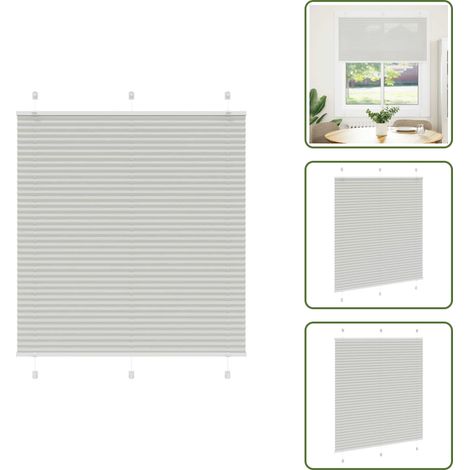 Plissee Hellgrau 120x150 cm Stoffbreite 119,4 cm Polyester - Plissee - Plissees - Faltrollo - Jalousie (1/5)