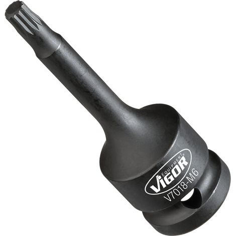 VIGOR Schlagschrauber Schraubendrehereinsatz, 1/2 (12,5 mm) Vierkant hohl, Innen Vielzahn Profil XZN, SW M6 (1/2)