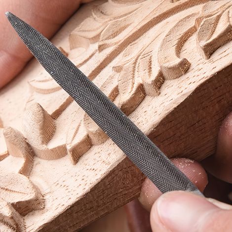 Jeu de 5 mini-fichiers assortis, fichiers à meuler en acier, mini-outils de polissage triangulaires, plats et demi-ronds, manche bicolore (1/4)