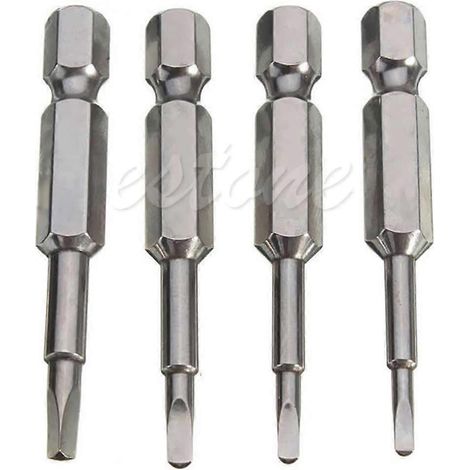 Lot de 4 embouts de tournevis triangulaires magnétiques en acier S2, tige hexagonale 1/4".