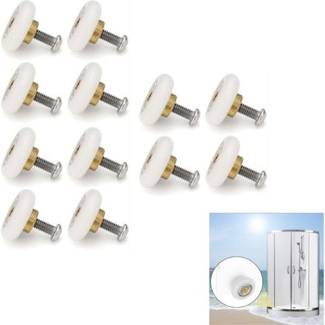 Lot de 4 roulettes de rechange pour portes de douche coulissantes, diamètre 19 mm (1/5)