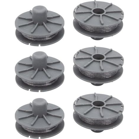 Lntyq 5307-20 Ersatzfadenspule 6-teilig für Gardena Rasentrimmer - Durchmesser: 1,6 mm - 6,1 m - Für Typ 9805, 9806, 9807, 9808, 9809, 9827, 8846, 8847, 8848, 9870, 9872, 9874