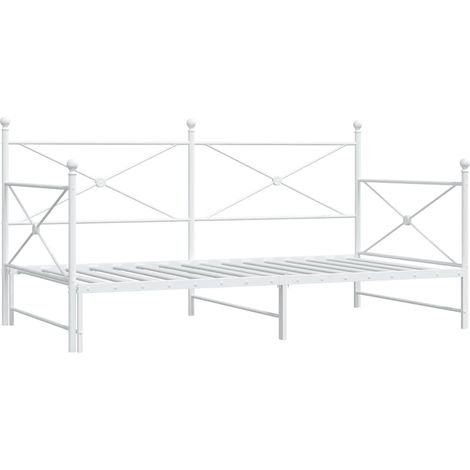 Maison Exclusive - Lit de jour avec lit gigogne sans matelas blanc 107x203cm acier