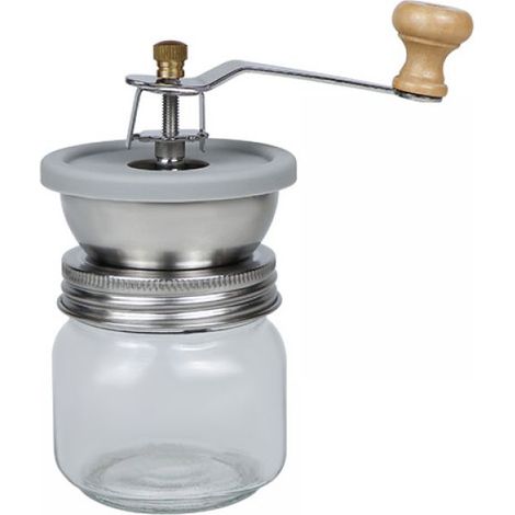 1 Moulin à café manuel, accessoire pour bocal Mason, acier inoxydable, réglable, portable, pour camping (1/5)