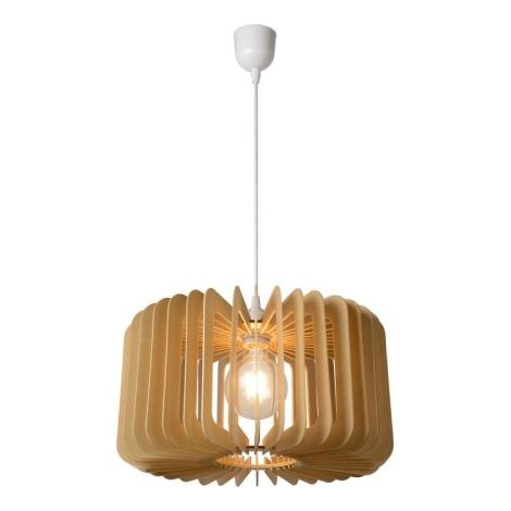 Lampada a sospensione Lucide Etta legno chiaro E27 Ø39
