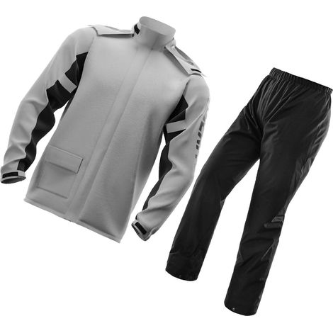 Combinaison de pluie pour moto, coupe-vent, légère, respirante et douce, avec couvre-chaussures, grise, taille XL. (1/5)