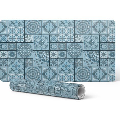 Alfombrilla protectora para encimeras de oficinas y empresas, mosaico geom茅trico, 90x45 cm