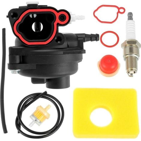 Carburateur pour débroussailleuse, kit carburateur pour débroussailleuse, carburateur avec bougie d'allumage, 52 cm³, 49 cm³, 43 cm³ avec joint, pompe de démarrage, tuyau, soupape, bougie d'allumage e (1/5)