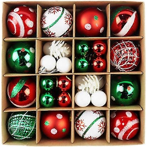 Boules de Noël décoratives pour sapin, boules incassables en plastique à paillettes colorées, style 1 (1/5)