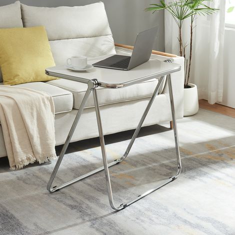 Beistelltisch Alerhavn klappbar 70x49x68 cm Weiß [en.casa]
