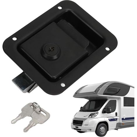 Serrure de voiture pour remorque, serrure plate de camion Remorque à serrure plate 5X4 pouces, serrure de voiture en acier inoxydable,Serrure de porte antirouille robuste, accessoires de voiture de (1/5)