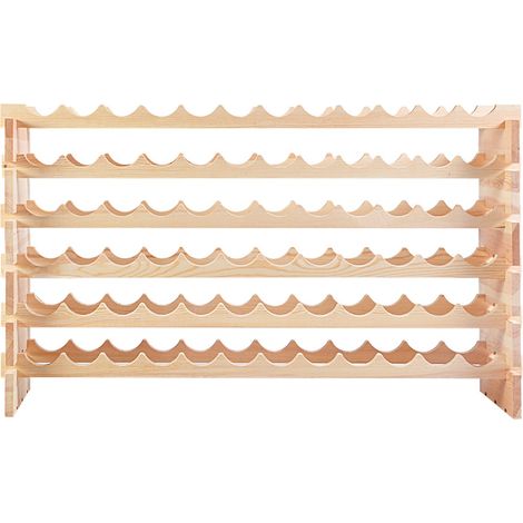 Botellero modular juego de 1 119 x 29 x 71,5 cm gran capacidad diseño práctico madera de pino natural 200014812