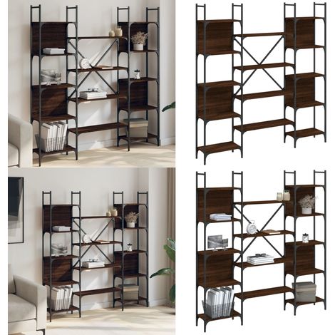 Bibliothèque chêne marron 155,5x24x166,5 cm bois d'ingénierie - Bibliothèque Murale - Bibliothèque Design - Étagère Ouverte - Meuble Rangement - Stockage Livres - Home & Living (1/5)
