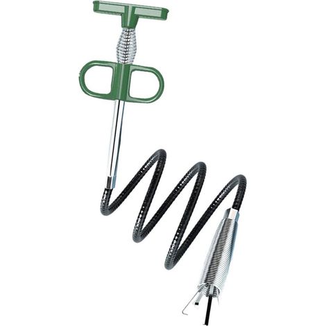 Ressort de débouchage de canalisation - 200 cm - Déboucheur d'égout - Cuisine - Salle de bain - Évier bouché - Déboucheur de canalisation - Vert - Métal (1/4)