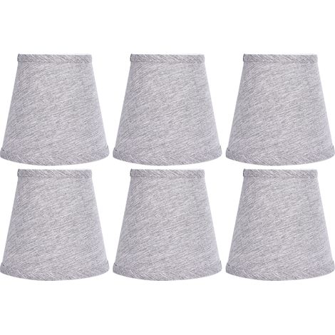 6 pièces abat-jour en tissu gris argenté E14 abat-jour Table plafond pour hôtel salon