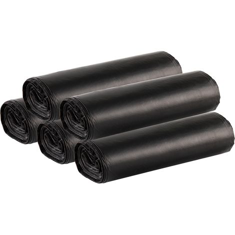 100 Sacchi Spazzatura SuperResistenti Con Legacci Colore Nero Sacchetti Immondizia Condominiali Raccolta Differenziata Disponibili 30-60-110 Litri Antigoccia Antistrappo Impermeabili Nero - 70x110