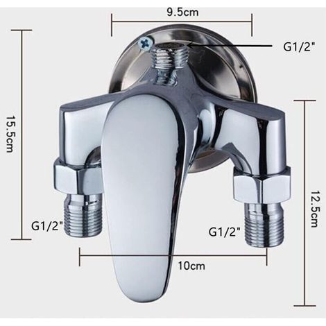 Robinetterie de douche, kit de robinetterie de douche, robinetterie de salle de bain pour chauffe-eau solaires, raccord en laiton apparent pour eau chaude et froide, interrupteur de douche G1/2