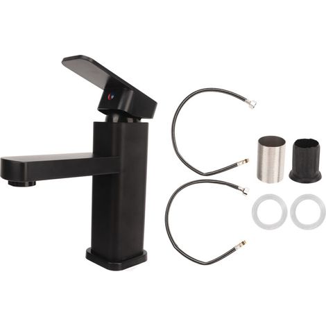 Robinet de Salle de Bain Triple Chrome Plaqué Acier Inoxydable Réglable Goutte Libre Chaude Froide Robinet Pour La Maison-DOU