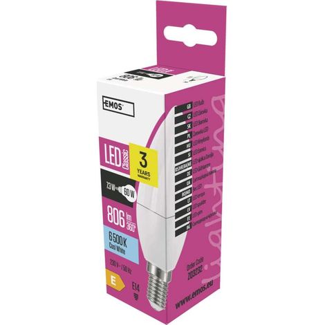 LED-Lampe Classic Kerzenform E14 kaltweiß 7.3 W (1/5)