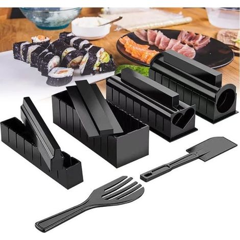 Sushi-Set – Für Zuhause – 10-teilig – Strapazierfähiges Material – Leicht zu reinigen – Komplettes Set (1/4)