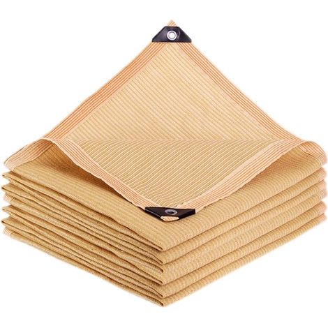 5 articles Toile solaire rectangulaire 2x4m, anti-déchirure, avec œillets, brise-vue, blocage 90% UV, pour balcon/véranda (1/5)
