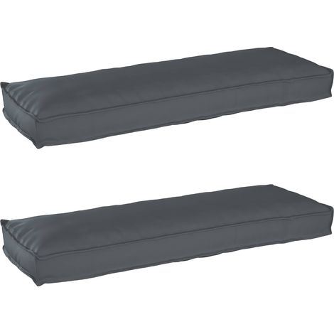 Palettenkissenset 2 pcs Anthrazit 120 x 40 x 8 cm Oxford-Stoff