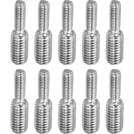 M5x0,8 à M8x1,25 Double Fin Fileté Goujon Vis Boulon, 10 Paquet 304 Inox Acier Tige Boulons Filetage Réducteur Adaptateur pour Meubles Matériel, 30mm Long (1/5)