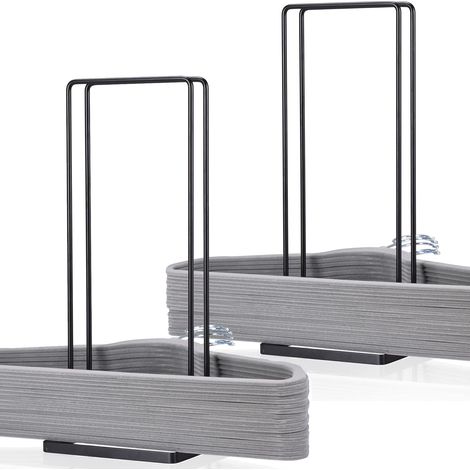 Juego de 2 perchas apilables para ropa de adultos y niños.
