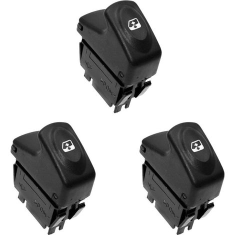 Tre interruttori a 6 pin per il regolatore degli alzacristalli elettrici (7700429998) per i modelli Kangoo (1997-2003), Megane (1995-2002), Scenic (1996-2003) e Clio II (1998-2001).