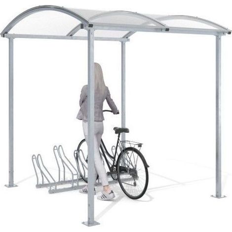 Abri vélo ZORZA pour 5 vélos - 210cm - Fixation: à fixer dans le béton